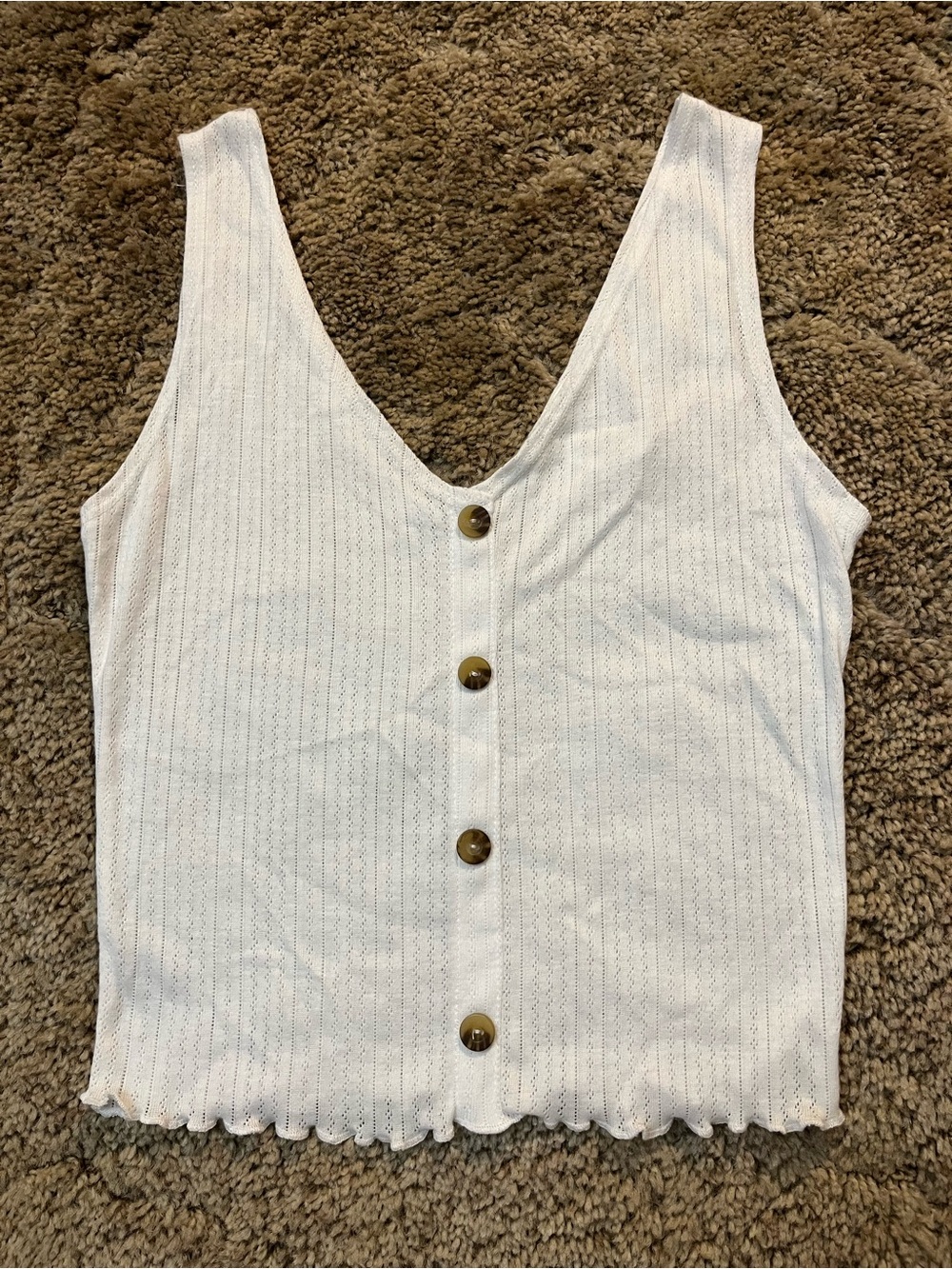 Caution To The Wind White V-Neck Tank